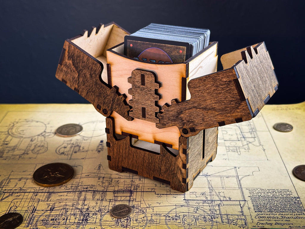 card boxes mtg Mechanical Card Box – Cactus Laser Creations